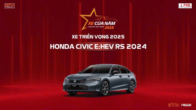 Honda Civic e:HEV RS và Honda City RS được vinh danh tại XE CỦA NĂM 2025