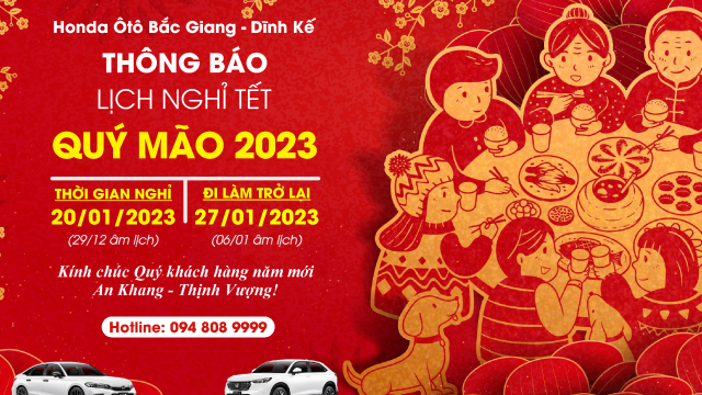 THÔNG BÁO LỊCH NGHỈ TẾT QUÝ MÃO 2023